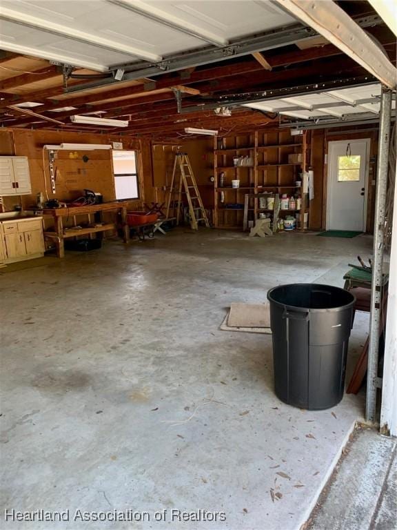 view of garage