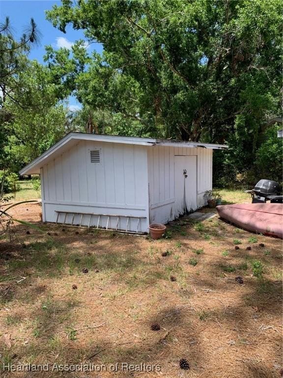 view of shed