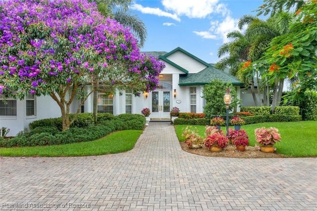 view of front of property featuring french doors