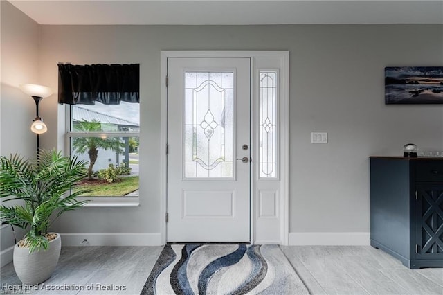 entrance foyer featuring light hardwood / wood-style floors