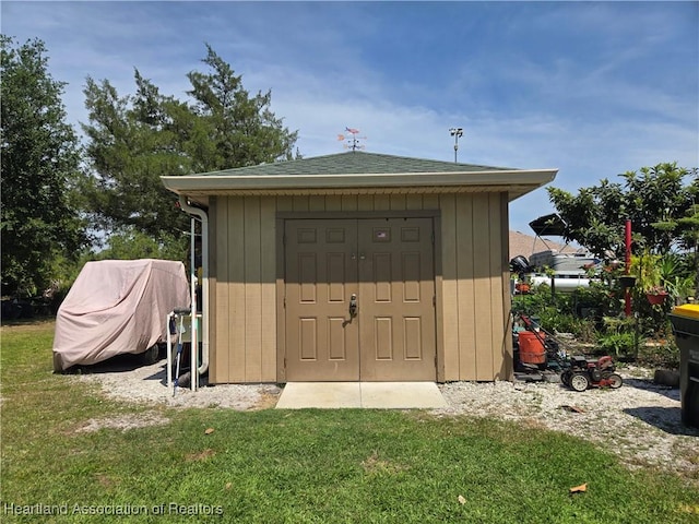 view of shed