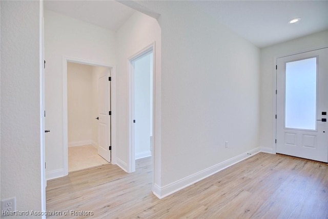 entrance foyer with light hardwood / wood-style floors