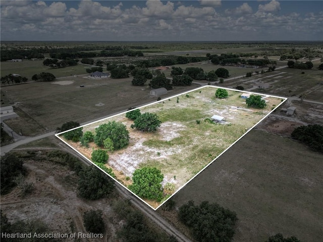 bird's eye view with a rural view