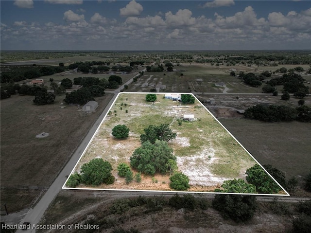 drone / aerial view featuring a rural view