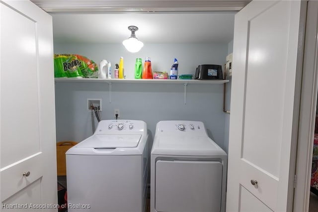 laundry area featuring washer and dryer