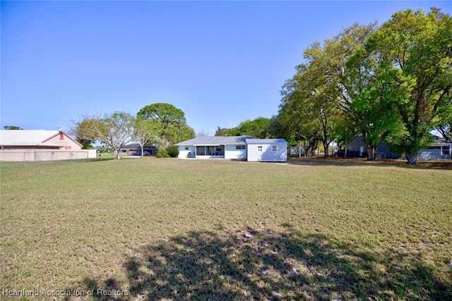 view of yard featuring fence