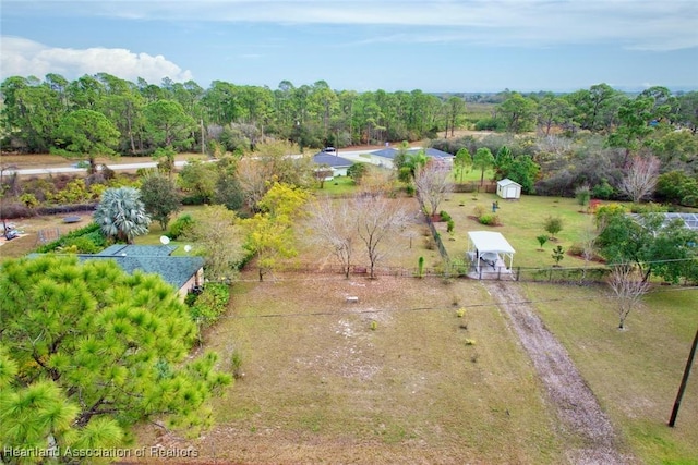 aerial view with a rural view