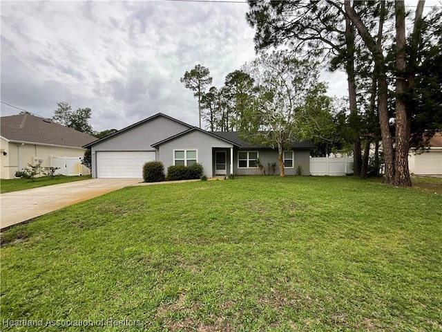 single story home with an attached garage and driveway