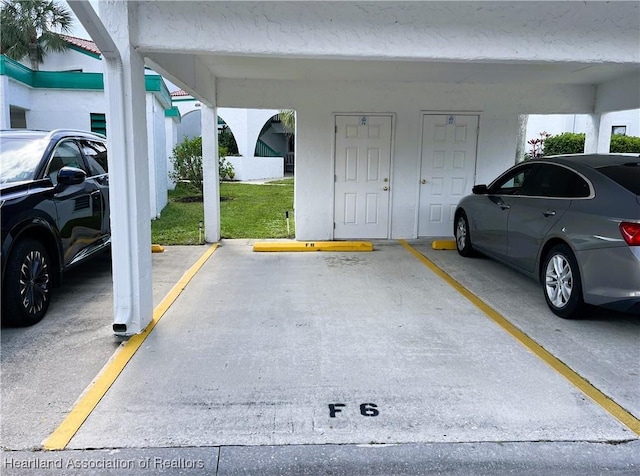 garage with covered parking