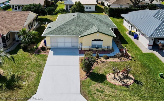 drone / aerial view with a residential view