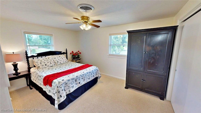 1244 Kelly Ct, Wauchula, FL 33873 - bedroom featuring light colored carpet and ceiling fan