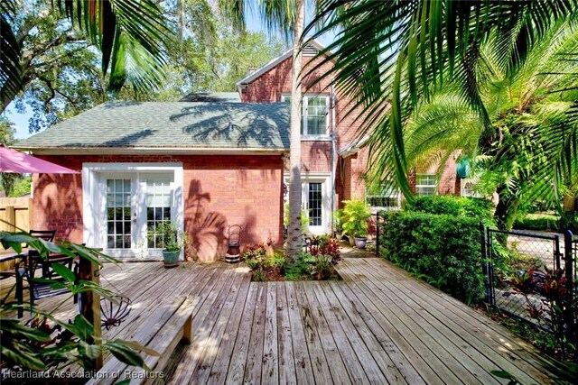 1237 Hotiyee Ave, Sebring, FL 33870 - wooden terrace featuring french doors