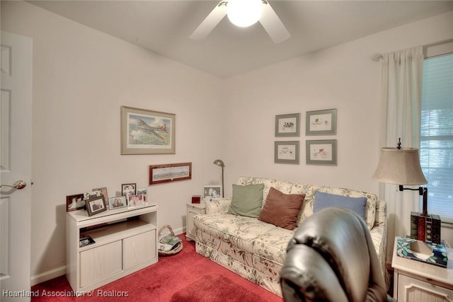 3171 E Pebble Dr, Avon Park, FL 33825 - interior space with carpet flooring, a ceiling fan, and baseboards