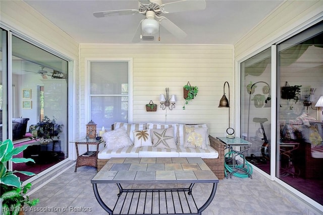 3171 E Pebble Dr, Avon Park, FL 33825 - sunroom featuring a ceiling fan
