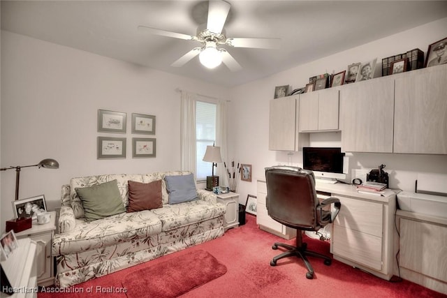 3171 E Pebble Dr, Avon Park, FL 33825 - home office featuring carpet flooring and ceiling fan