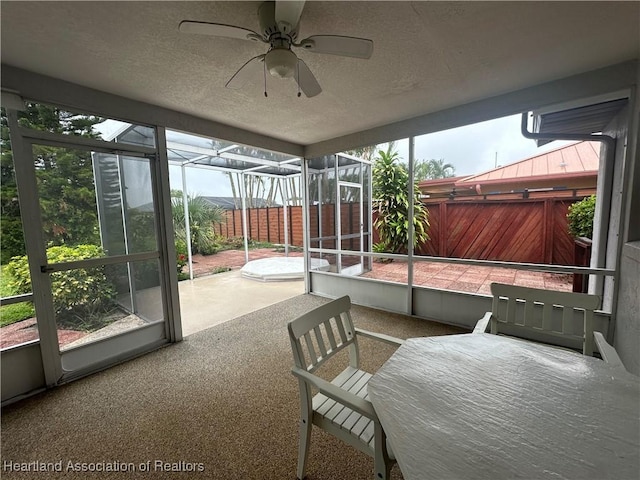 1704 Palm St, Sebring, FL 33870 - sunroom featuring a ceiling fan