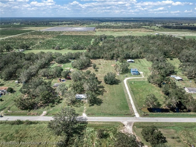 drone / aerial view featuring a rural view