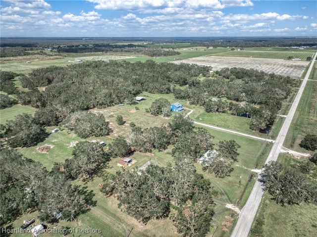 drone / aerial view with a rural view