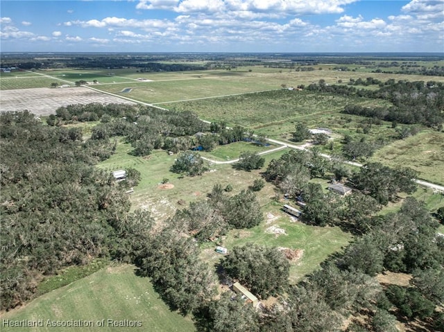 drone / aerial view with a rural view