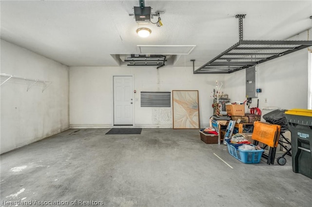 garage featuring electric panel