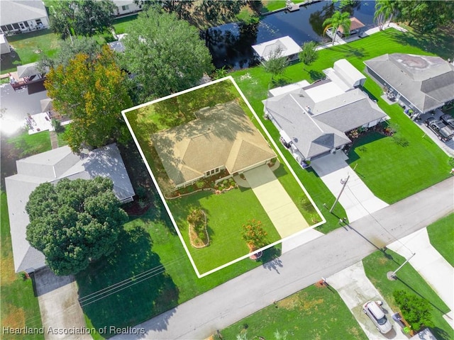 112 Eventide Ave, Lake Placid, FL 33852 - aerial perspective of suburban area featuring property parcel outlined
