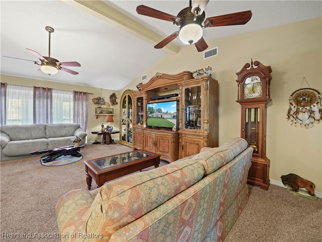 112 Eventide Ave, Lake Placid, FL 33852 - living area with carpet floors, a ceiling fan, and baseboards