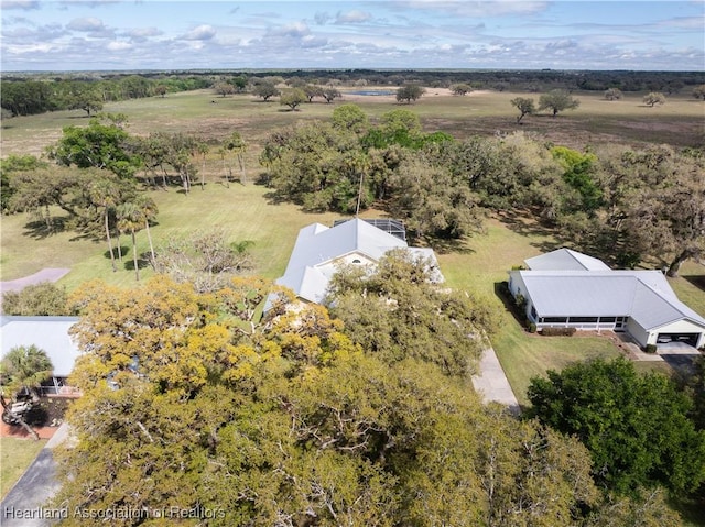 drone / aerial view featuring a rural view