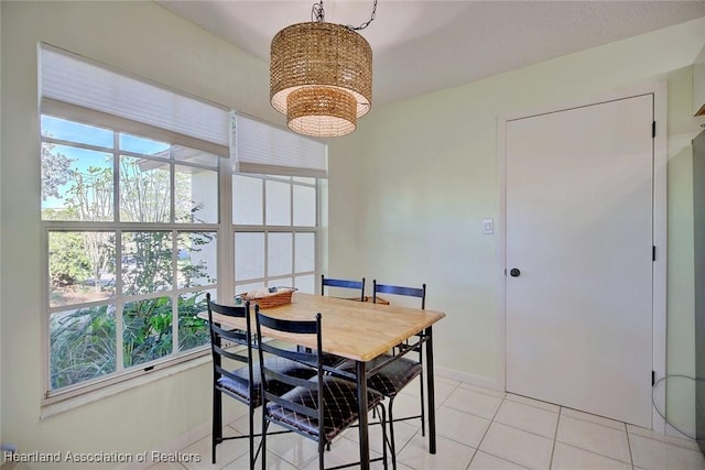 view of tiled dining space