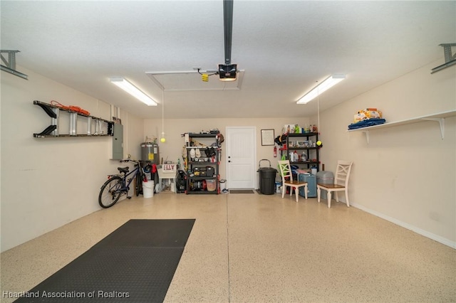 garage with electric panel