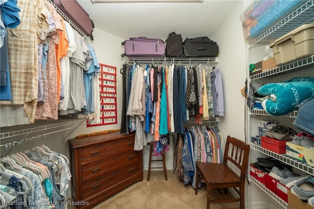 spacious closet with carpet floors