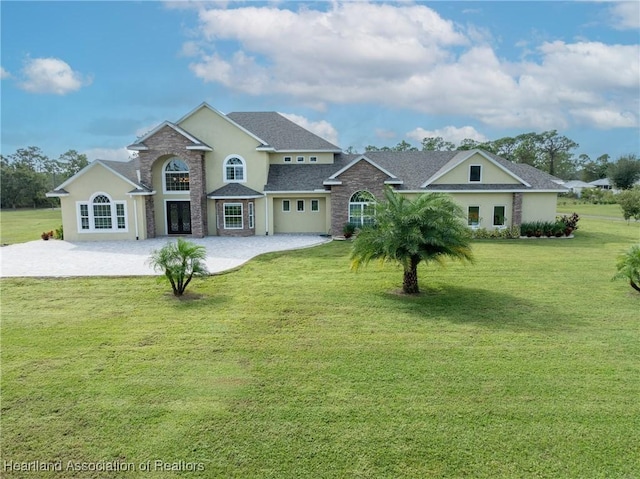 view of front of house with a front yard