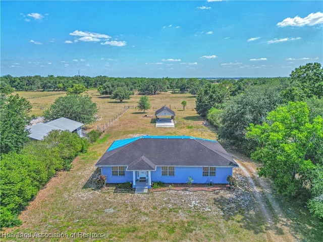 bird's eye view with a rural view