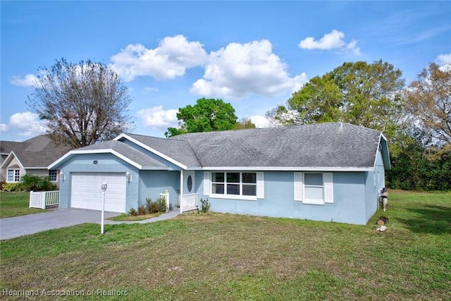 3800 Monza Dr, Sebring, FL 33872 - ranch-style home featuring a front lawn and a garage