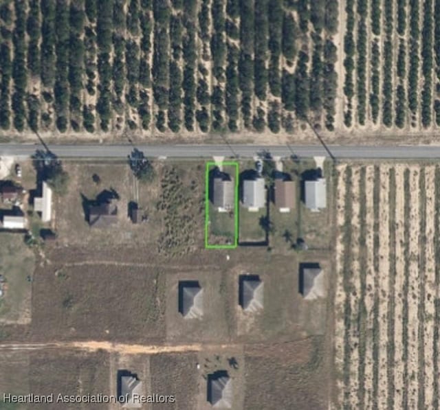 3521 Cemetery Rd, Sebring, FL 33870 - aerial map of property and surrounding area featuring property boundaries highlighted