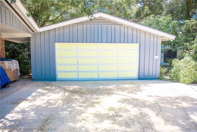 view of garage