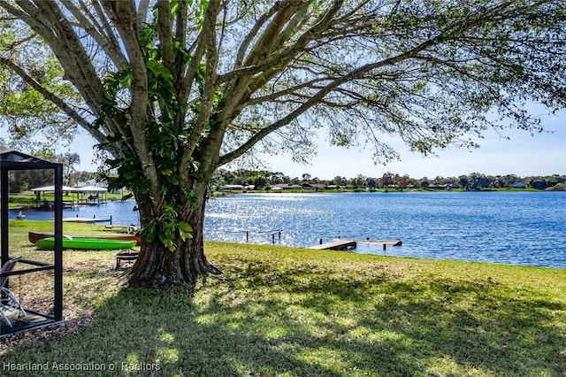 water view with a dock