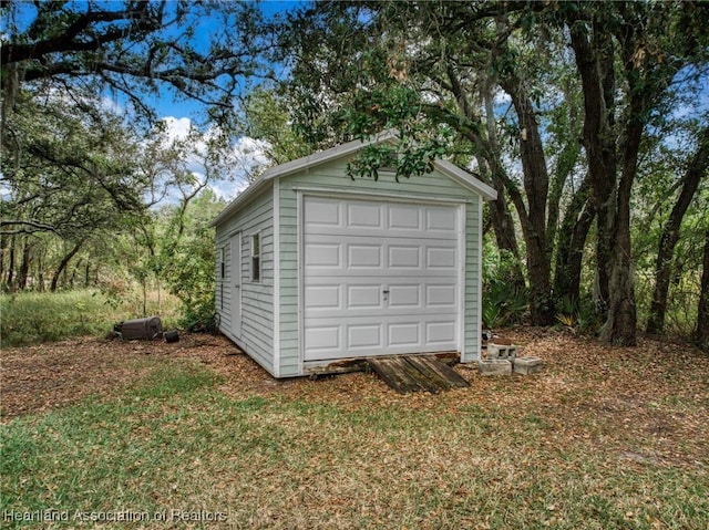 view of garage