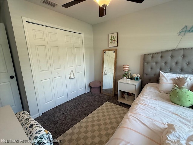 424 Branbury Ave, Lake Placid, FL 33852 - carpeted bedroom featuring a closet and a ceiling fan