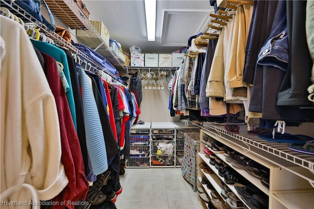 view of walk in closet