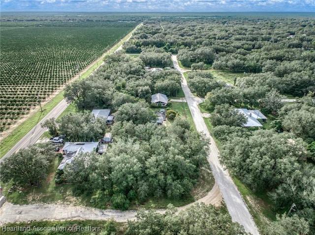 bird's eye view featuring a rural view