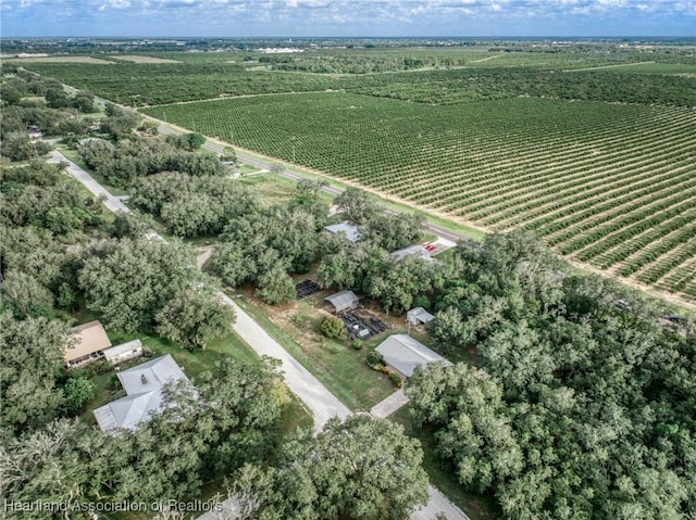 drone / aerial view with a rural view