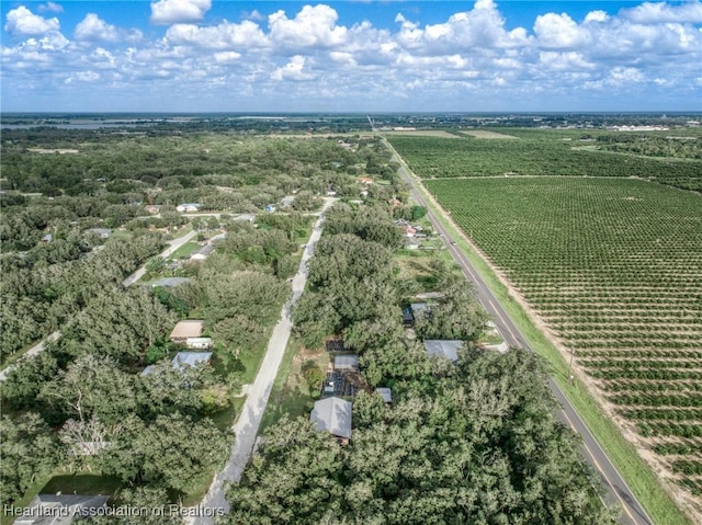 drone / aerial view with a rural view