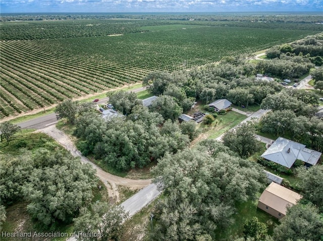 aerial view with a rural view