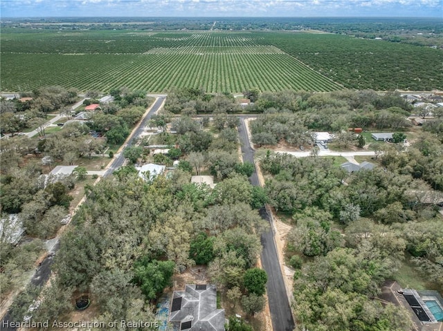 aerial view with a rural view