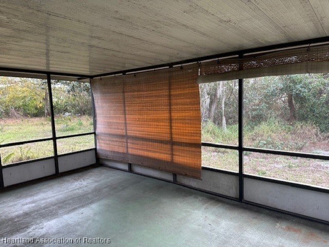 view of unfurnished sunroom