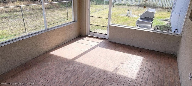 view of unfurnished sunroom