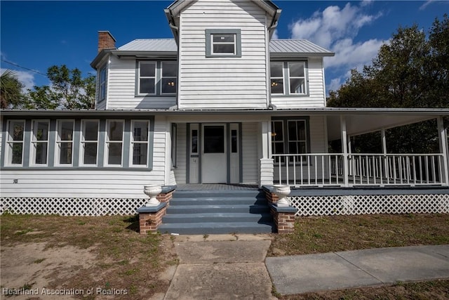 view of front of house with covered porch