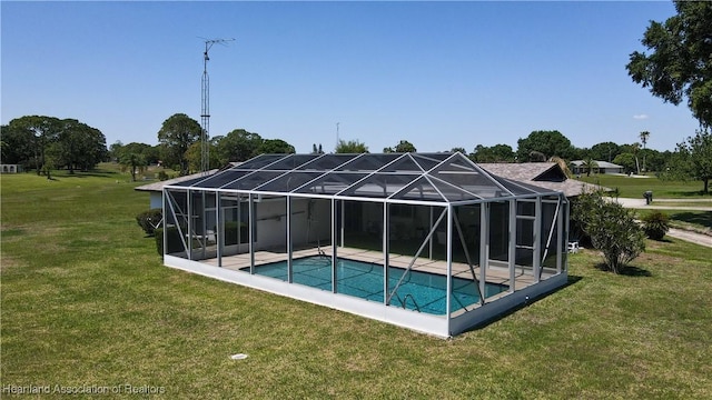 7700 Granada Rd, Sebring, FL 33876 - pool with a yard, a patio area, and a lanai