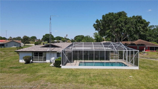 7700 Granada Rd, Sebring, FL 33876 - exterior space featuring a patio, a lanai, and a lawn
