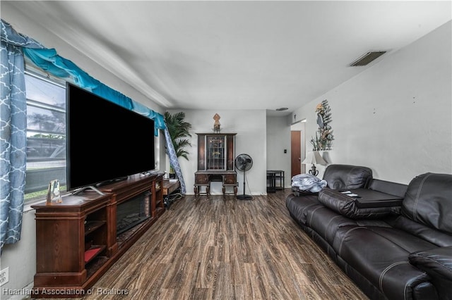 living room featuring hardwood / wood-style floors